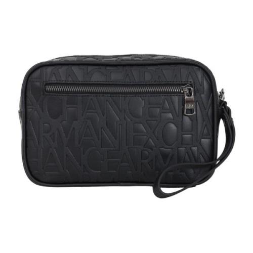 Armani Exchange Svart Beauty Case med Anpassad Dragkedjeficka Black, D...