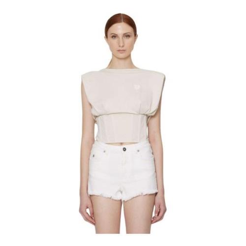 John Richmond Sleeveless Tops Beige, Dam