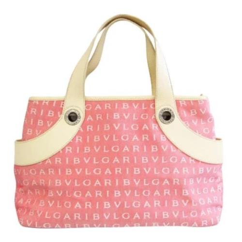 Bvlgari Vintage Pre-owned Canvas handvskor Pink, Dam