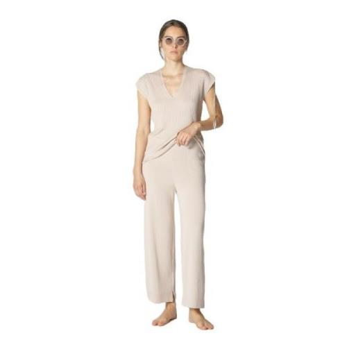 Sminfinity Straight Trousers Beige, Dam