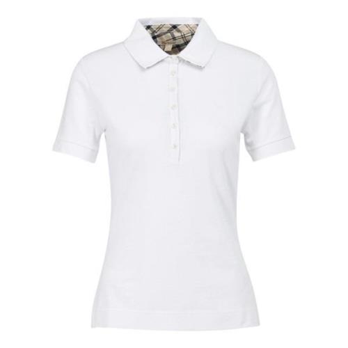 Barbour Damens kortärmade bomullspolo White, Dam