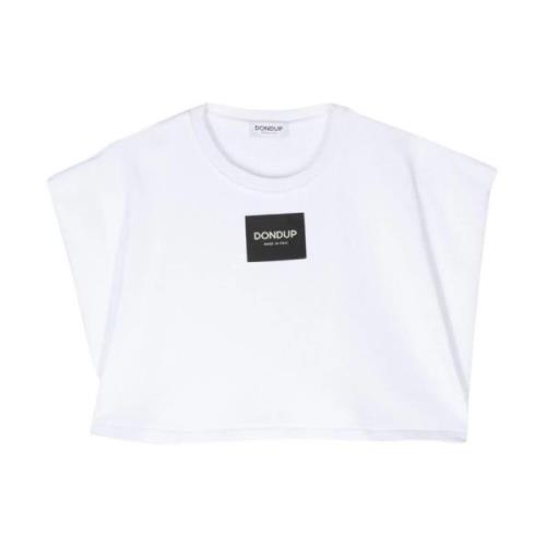 Dondup Logo Patch Crop Top White, Dam