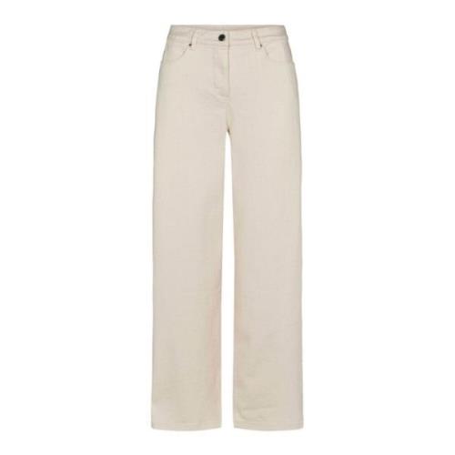 LauRie Wide Trousers Beige, Dam