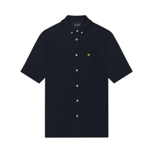 Lyle & Scott Kortärmad Oxford Skjorta Blue, Herr