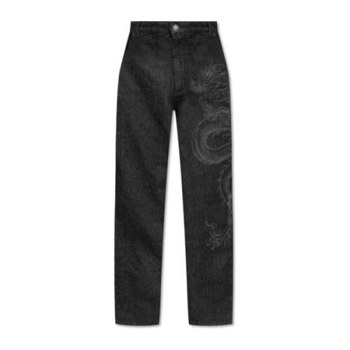 Balmain Straight leg jeans Black, Herr