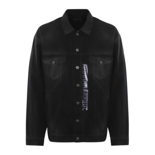 Balenciaga Svart Sticker Jacka för Herrar Black, Herr