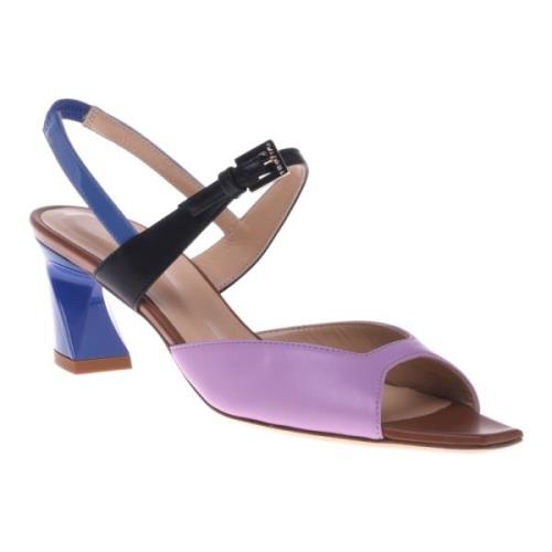 Baldinini Sandal in lilac and blue calfskin Multicolor, Dam