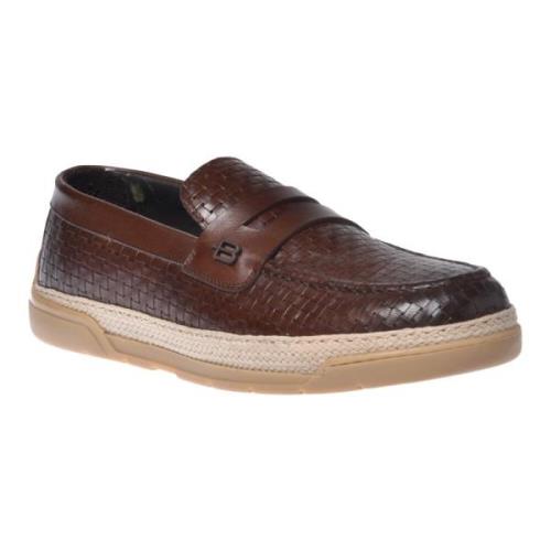 Baldinini Brown woven print loafer Brown, Herr