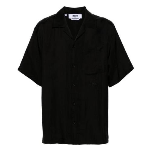 Msgm Short Sleeve Shirts Black, Herr