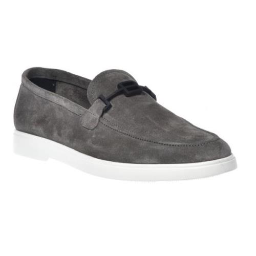 Baldinini Loafer in grey suede Gray, Herr