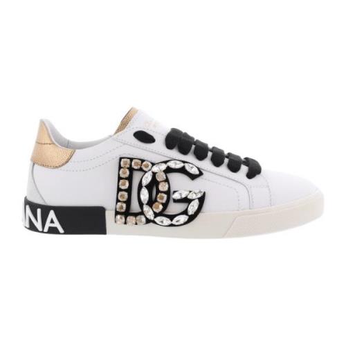 Dolce & Gabbana Vintage Portofino Sneaker Vit White, Dam