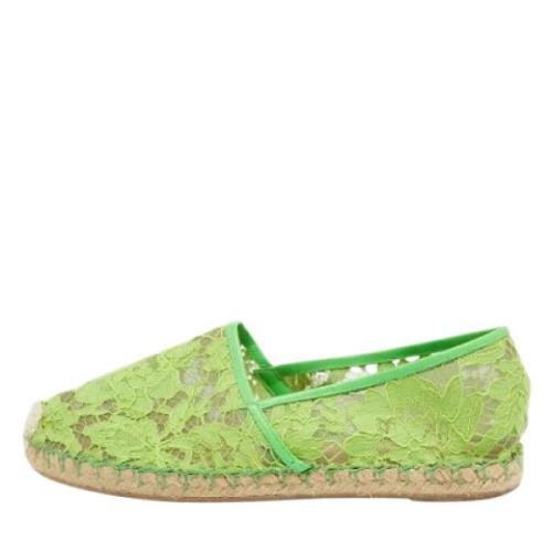 Valentino Vintage Pre-owned Spets espadriller Green, Dam