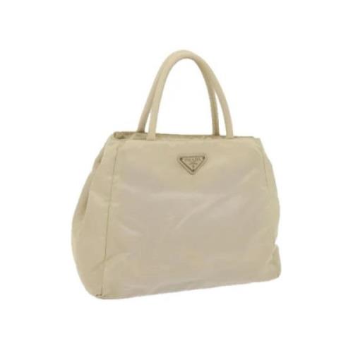 Prada Vintage Pre-owned Nylon handvskor Beige, Dam