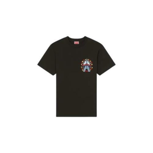 Kenzo Eiffeltorn Broderad Slim Fit T-shirt Black, Herr