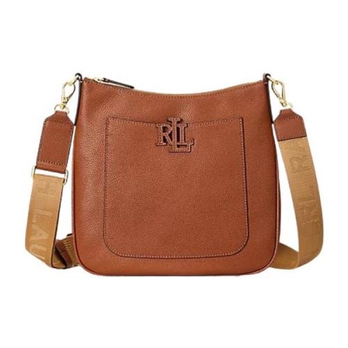 Ralph Lauren Kompakt läder crossbody väska Brown, Dam