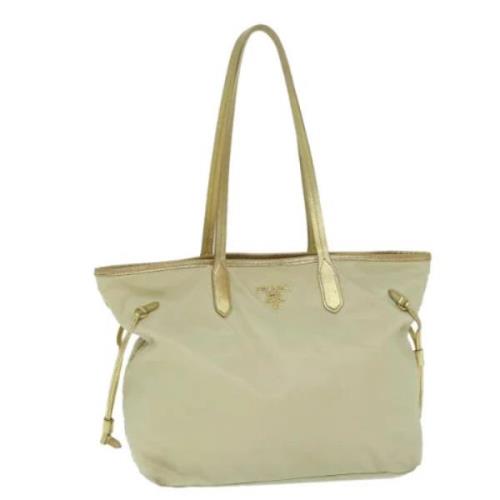 Prada Vintage Pre-owned Tyg axelremsvskor Beige, Dam