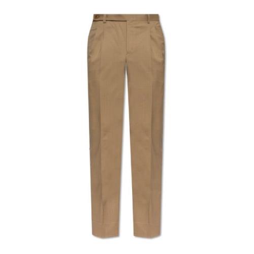 Brioni Ull plisserade byxor Beige, Herr