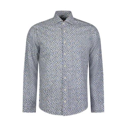 ROY Robson Slim Fit Blommig Skjorta Blue, Herr