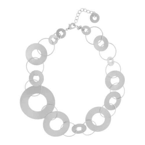 Dansk Copenhagen Silverpläterad Chunky Statement Halsband Gray, Dam