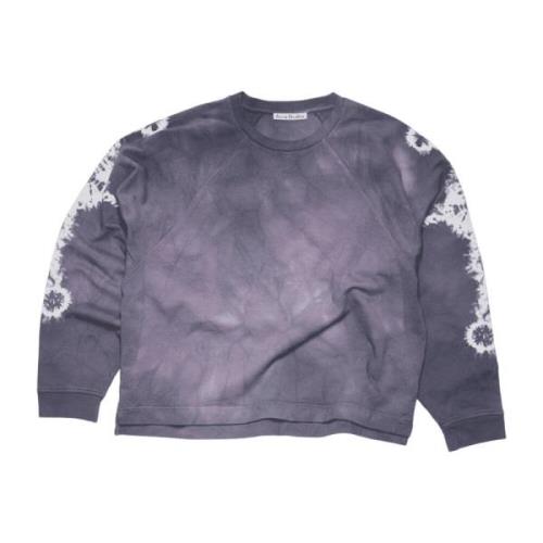 Acne Studios Lila Tie Dye Crewneck Sweatshirt Purple, Herr