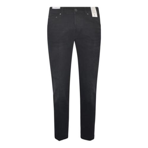 PT Torino Svarta Slim-Fit Low-Rise Jeans Black, Herr