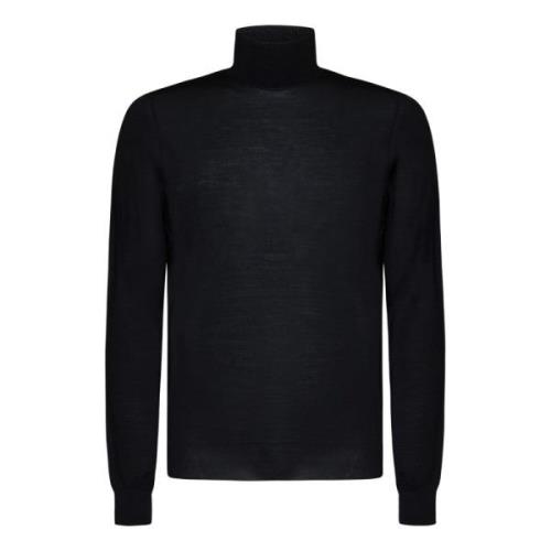 Drumohr Svart Merino Turtlenecktröja för Män Black, Herr