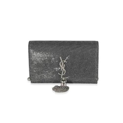 Yves Saint Laurent Vintage Pre-owned Laeder axelremsvskor Gray, Dam