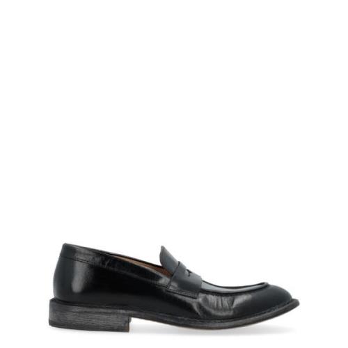 Moma Vintage Svart Läder Loafer Black, Herr