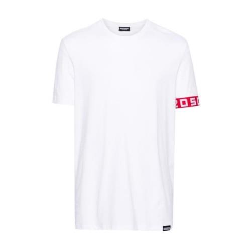 Dsquared2 Vit Crewneck Logo T-shirt White, Herr