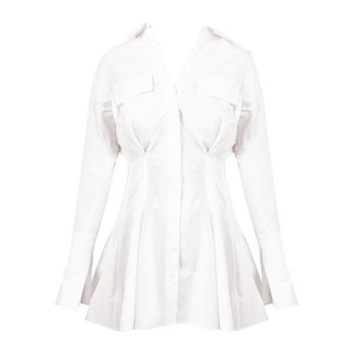 Pinko Elegant Mini Skjortklänning White, Dam