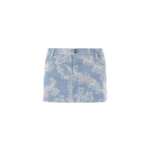 Vivienne Westwood Jacquard Arkiv Motiv Kjol Blue, Dam