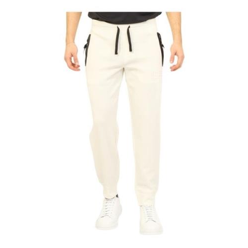 Armani Exchange Vita Jogger Sweatpants med Elastisk Midja White, Herr