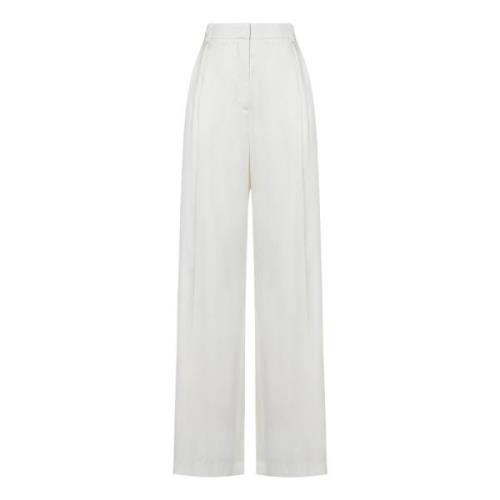 Alexander McQueen Wide Trousers White, Dam