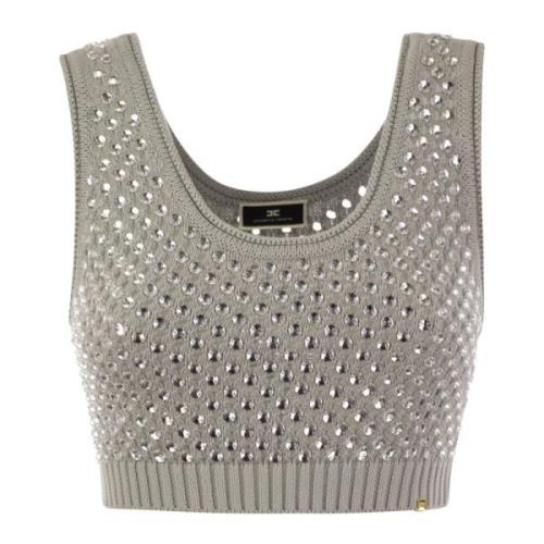 Elisabetta Franchi Sleeveless Tops Gray, Dam