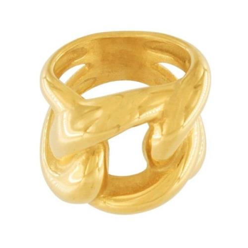 Dansk Copenhagen Courage Chunky Guld Statement Ring Yellow, Dam