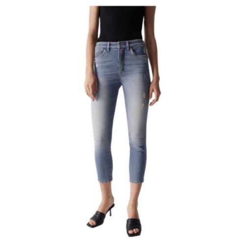 Salsa Slim Cropped Faith Jeans Blue, Dam