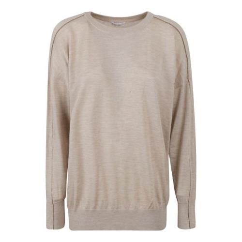 Brunello Cucinelli Lyxiga Cashmere Sweaters Beige, Dam