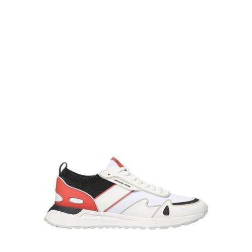 Michael Kors Trendiga Röda och Vita Sneakers för Män White, Herr