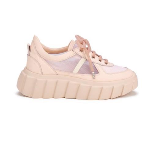 AGL Rosa Casual Stängda Kil Sneakers Pink, Dam