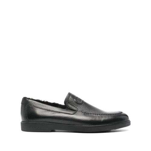 Casadei Svarta Avslappnade Loafers Black, Herr