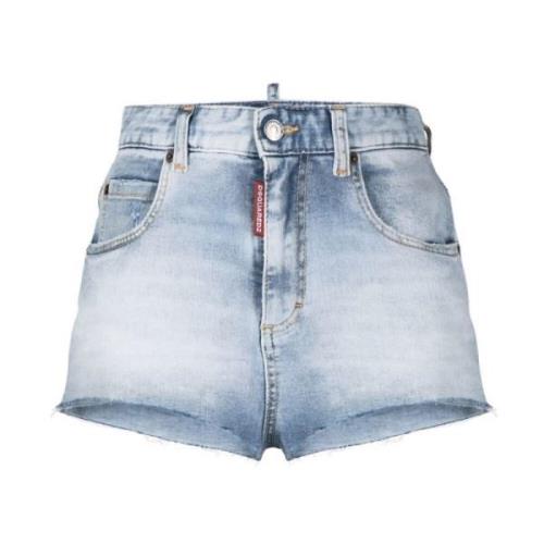 Dsquared2 Stiliga Denim Shorts för Sommaren Blue, Dam