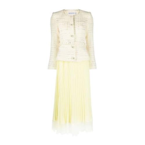 Self Portrait Midi Dresses Yellow, Dam