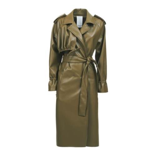 THEMOIRè Vegan Militär Trench Coat Green, Dam