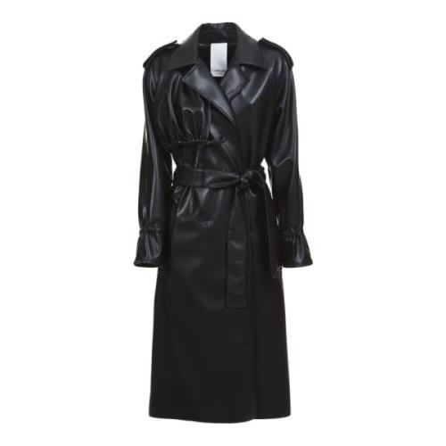 THEMOIRè Vegan Svart Trench Coat Black, Dam