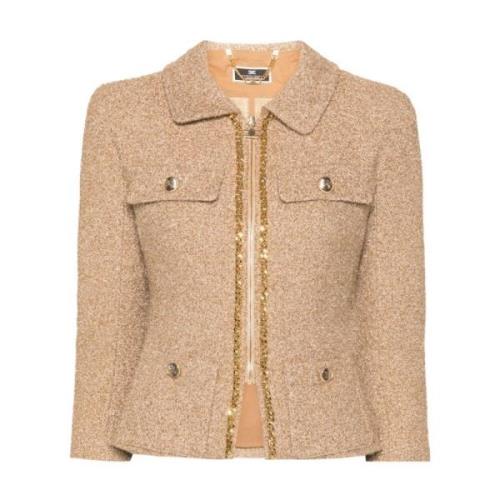 Elisabetta Franchi Light Jackets Beige, Dam