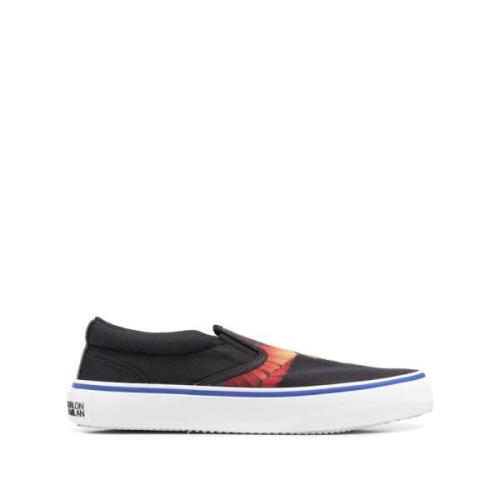 Marcelo Burlon Svarta Wings Slip-On Sneakers Black, Herr