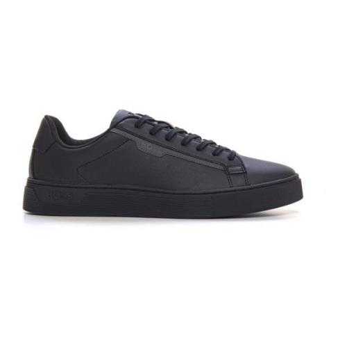 Boss Rhys-Tenn-Pusdth Leather sneakers with laces Black, Herr