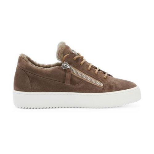 Giuseppe Zanotti Elegant Brun Stängda Platta Sneakers Brown, Dam