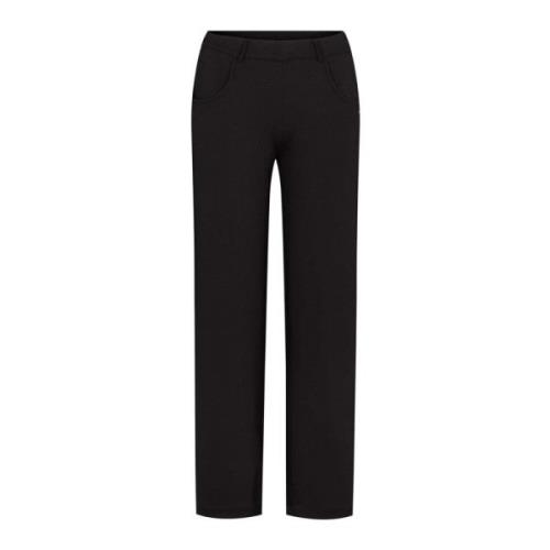 LauRie Wide Trousers Black, Dam