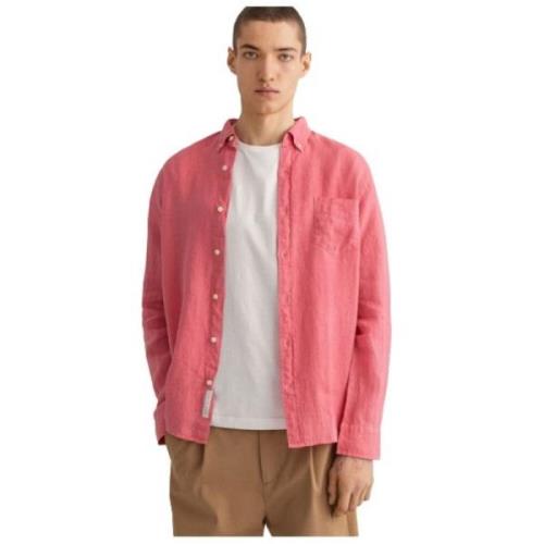 Gant Vanlig Linneskjorta Pink, Herr